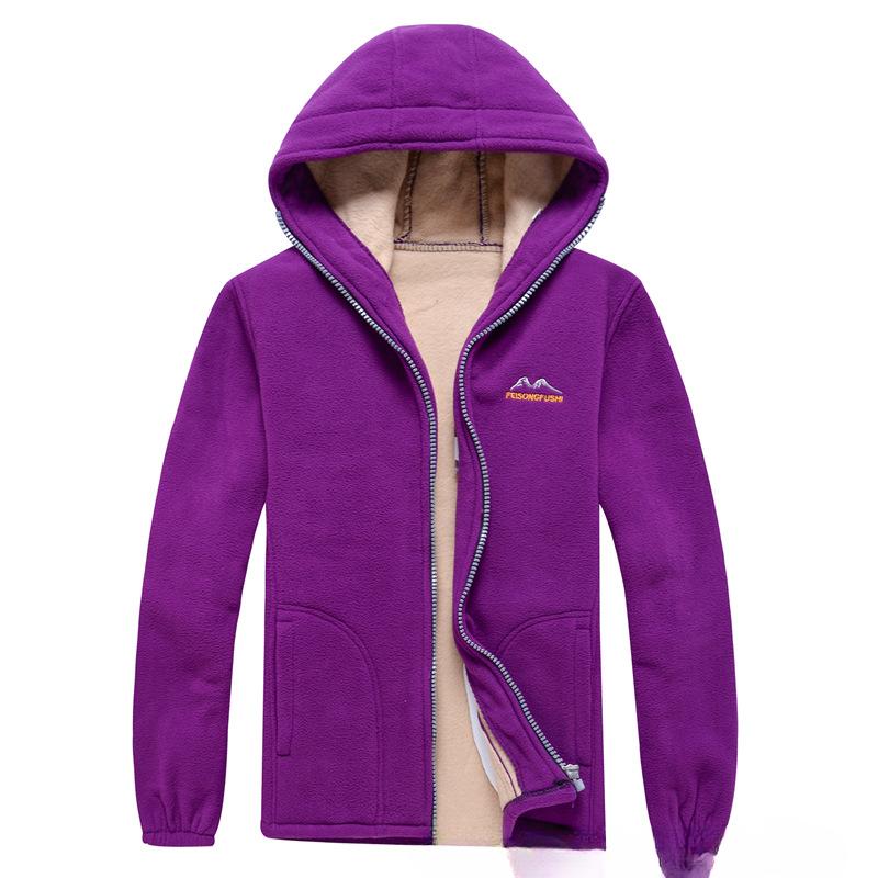 5XL Autumn and Winter Women's Hooded Jacket Polar Fleece Plus Velvet Warm Fleece Loose Sweater