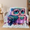 2026 New Mysterious Colorful Owl Cartoon Birds Flannel Blanket,Cozy Soft Throw Blanket for Home Bedroom Bed Sofa Cover Kids Gift