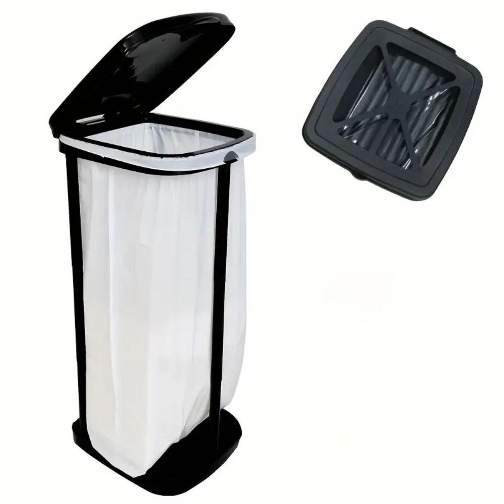 Portable Garbage Bag Auxiliary Rack with Lid Trash Can Holder Waste Storage Frame  Camping