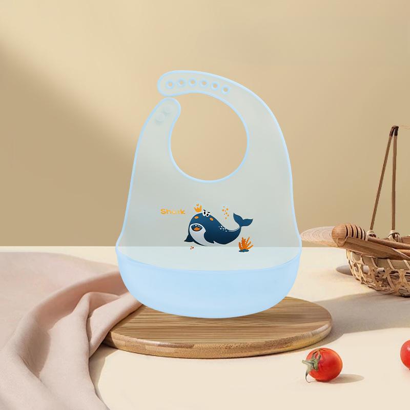 Children's Lightweight Waterproof Bib Baby Silicone Bib for Summer Comfort Baby Complementary Food Feeding Bag Drool Bag