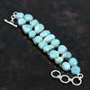 Solid 925 Sterling Silver Larimar Gemstone Silver Bracelet Gemstone Natural Larimar Bracelet