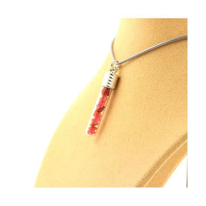 Pierres et Minéraux. Collier Spinelle brut. Modèle tube et spirale.