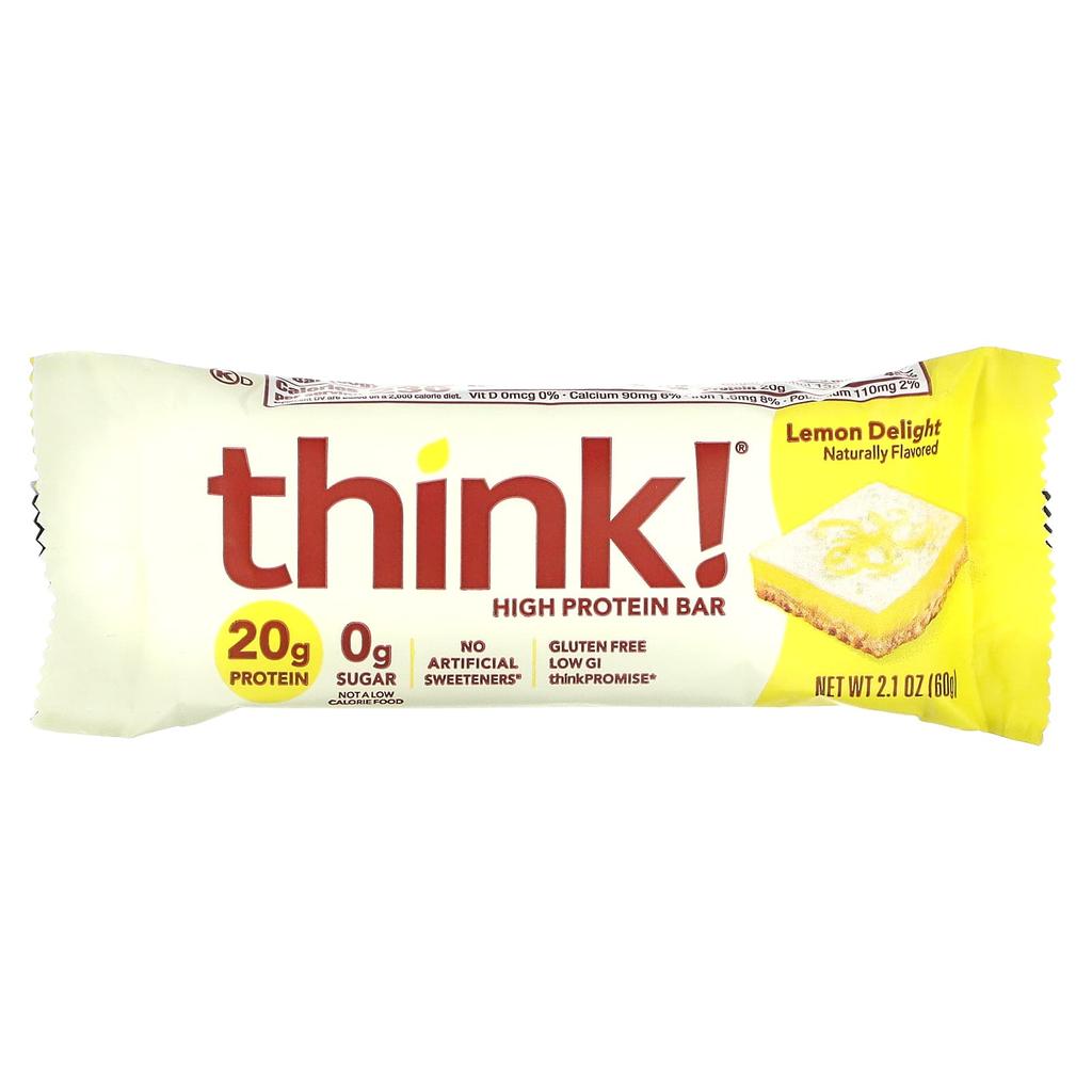 Think!, High Protein Bar, Lemon Delight, 10 Bars, 60 G (2.1 Oz) Each