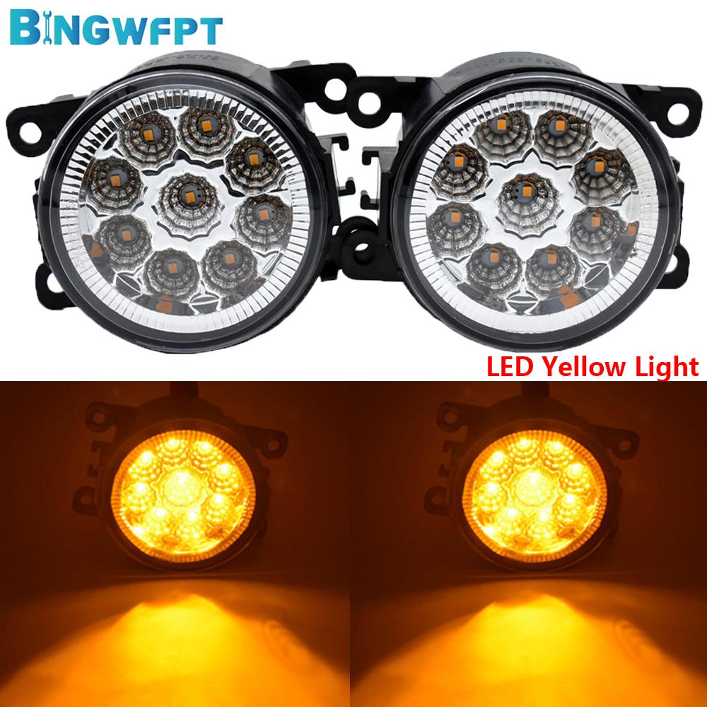 1 пара противотуманных фар для Jeep Cherokee KL 2014 2015 2016 Сборка противотуманной фары H11 LED 12V Фары Дневные ходовые огни