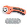 Rotary Cutter Handheld Ergonomic Plastic Handle Cardboard Cutter with 5PCS Stainless Steel Blades