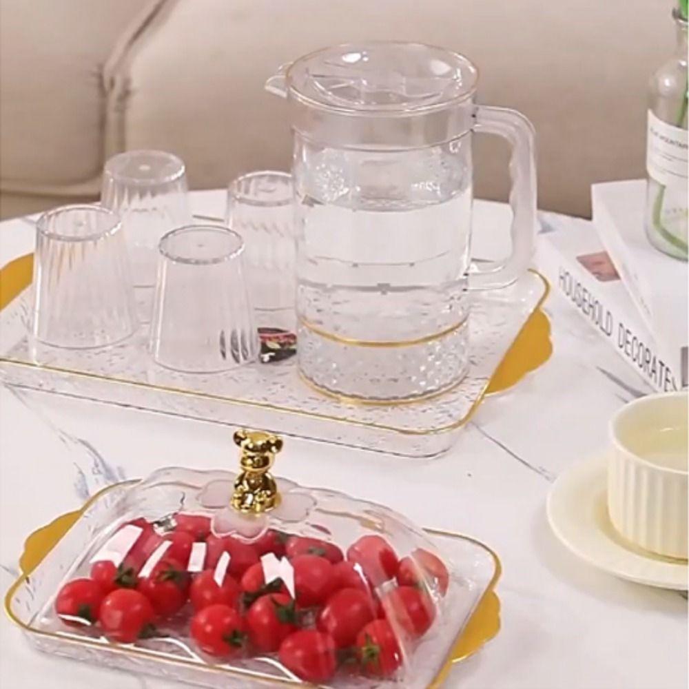 Plastic Snack Tray with Lid Storage Display Plate Kitchen Organizer Candy Storage Box  Party