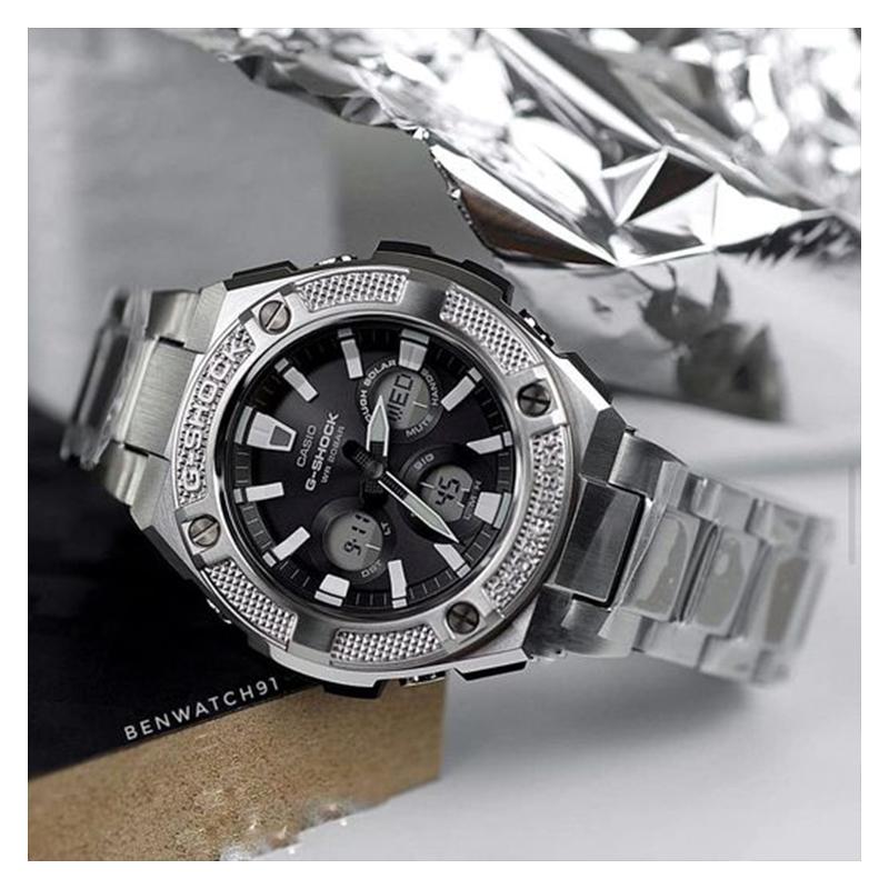 Casio CASIOG-STEEL Серия-S Дисковый Двойной Дисплей Стальное Сердце Водонепроницаемый Модный Кварцевый Механизм Нержавеющая Сталь Ремешок GST-S330D-1A