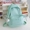 Simple Color Solid Lace Bow Design Student Backpack For School And Use Daily