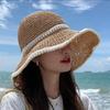Breathable Straw Fisherman Hat Foldable Hollow Beach Cap Korean Style Bucket Hat  for Spring Summer