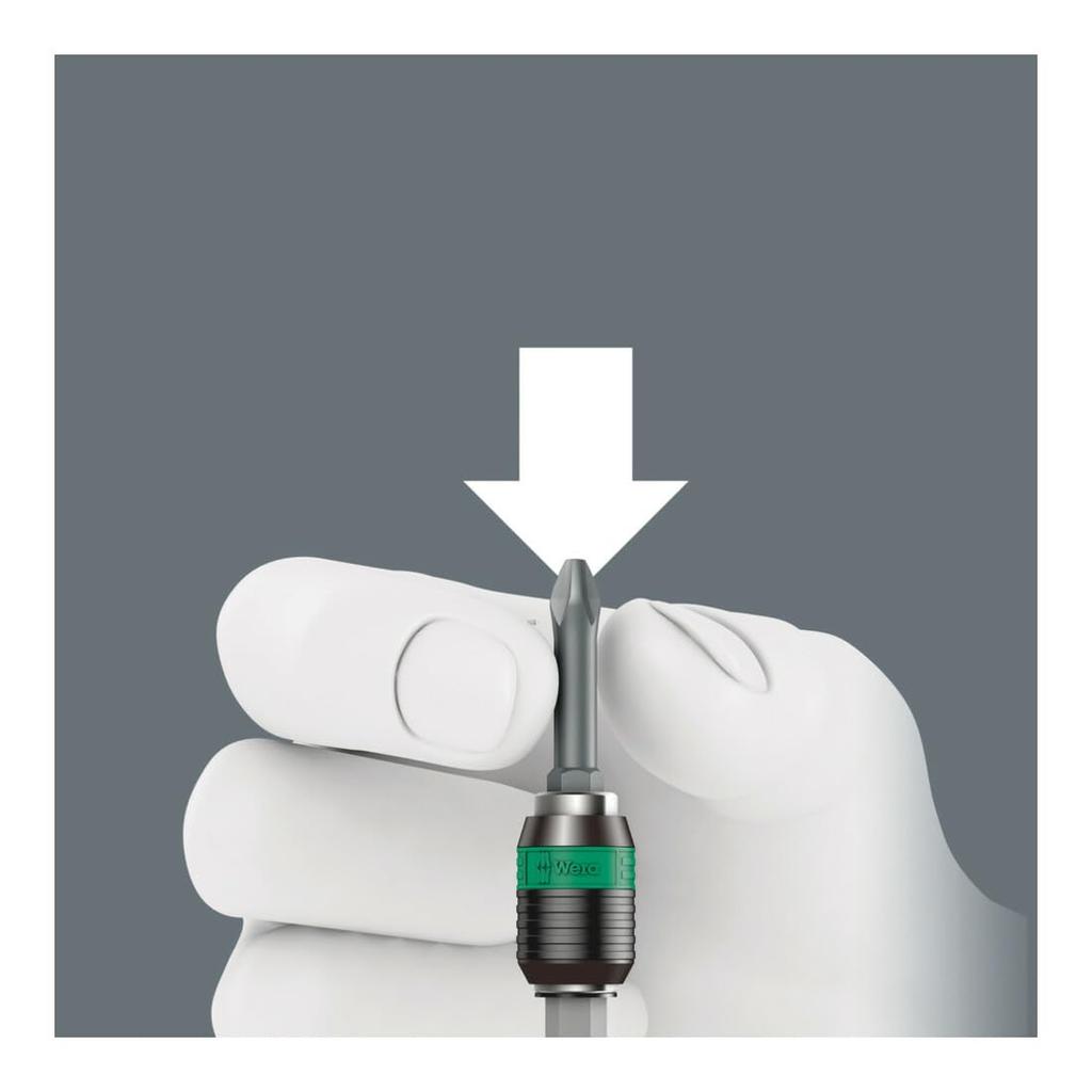 WERA Rapidaptor Driver 119mm Overall 073540 Quick-Release Handle, 6.35mm Drive, Length,