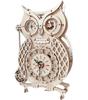 Wooden Owl Clock Wooden Toy with Assembly Toy for Focus and Finger Wooden Plastic 3D Educational Natural Brain Craft Christmas Gift A'sTool Toy,