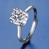 Bague Ringen S925 Серебро Набор 1 карат Муассанит Любовь Кольцо с головой быка для женщин, живущих простое кольцо