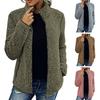 Winter Women Jacket with Double Pockets Thick Fleece Zipper Closure Cardigan Long Sleeves Warm Windproof Heat Retention Outdoor Coat