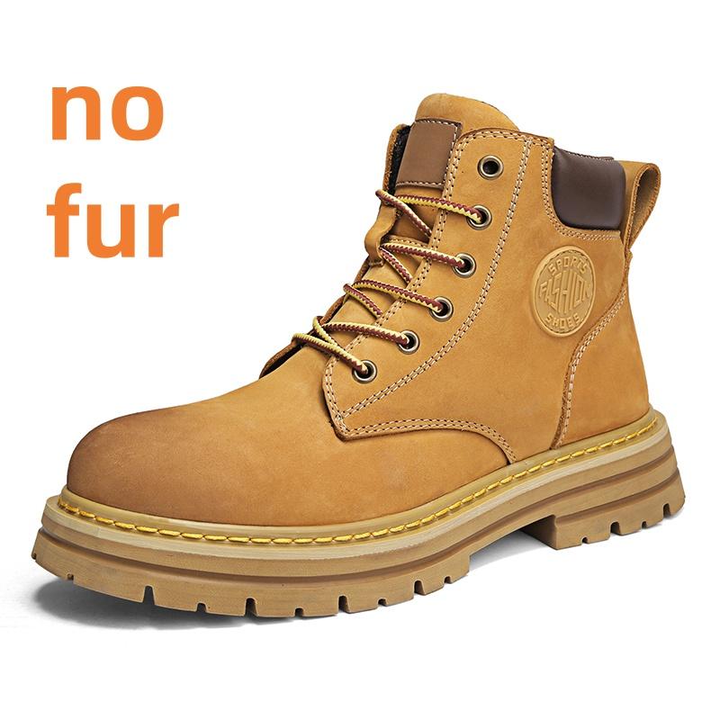 Большие мужские ботинки на толстой подошве, замшевые туфли с высоким берцем, повседневные кожаные туфли, модные мужские зимние ботинки на платформе для снега