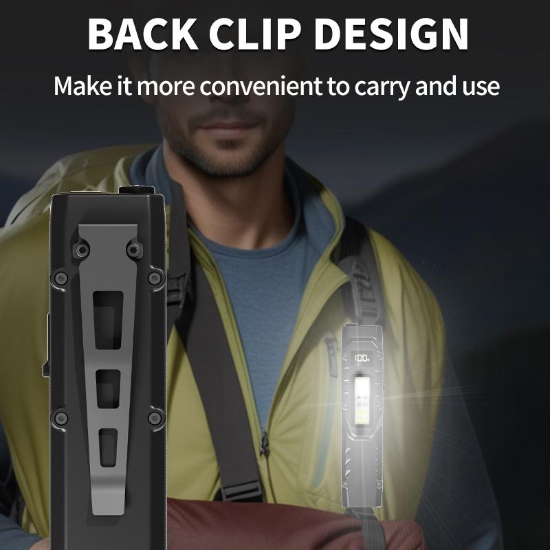 Portable EDC Torch Flashlight USB Rechargeable Hand Flashlight IPX44 Waterproof LED Work Light for Emergency Camping