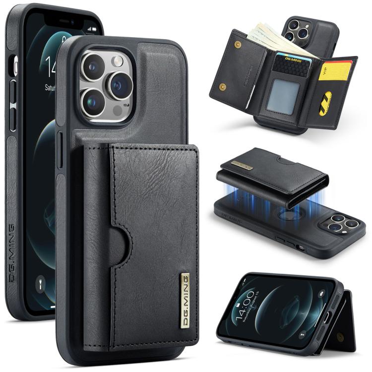 DG.MING M6 Series RFID Tri-fold Card Bag Removable Leather Phone Case