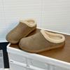Хлопковые тапочки женские новые зимние ретро из овечьей шерсти мягкая подошва круглый носок плоская подошва тапочки с закрытым носком