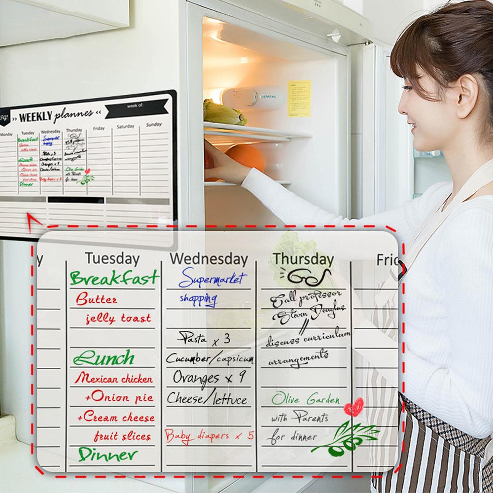 Soft Daily Message Fridge Sticker Magnetic Whiteboard Planner Whiteboard Weekly & Monthly Planner