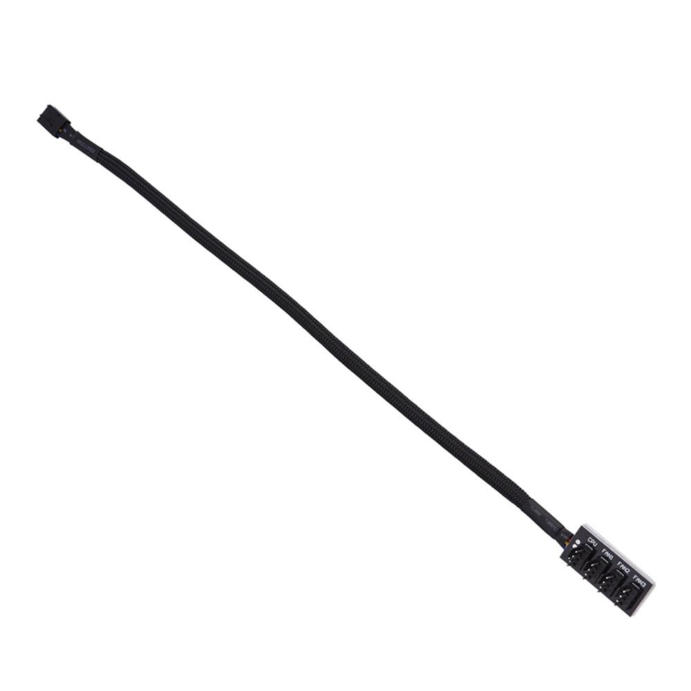 4-Pin Connector PWM Fan Hub Black Power Splitter Connector Fan Splitter Cable PC Case Internal
