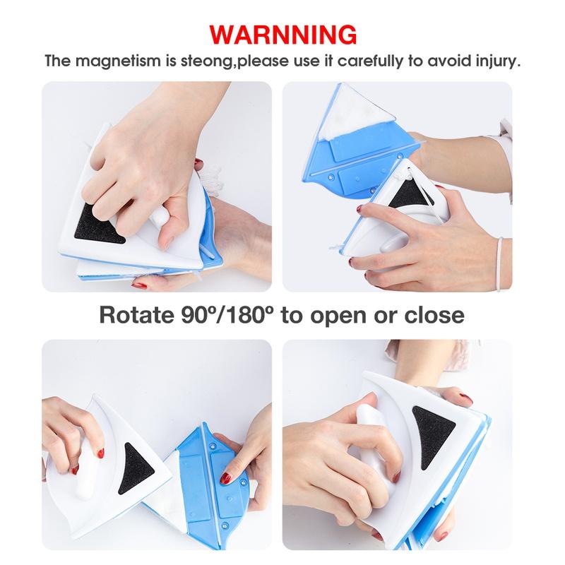 Магнитный очиститель оконного стекла Магнитная щетка для стекла Магнит стеклоочистителя Инструмент для чистки наружных окон Бытовой инструмент для чистки Сменная ткань