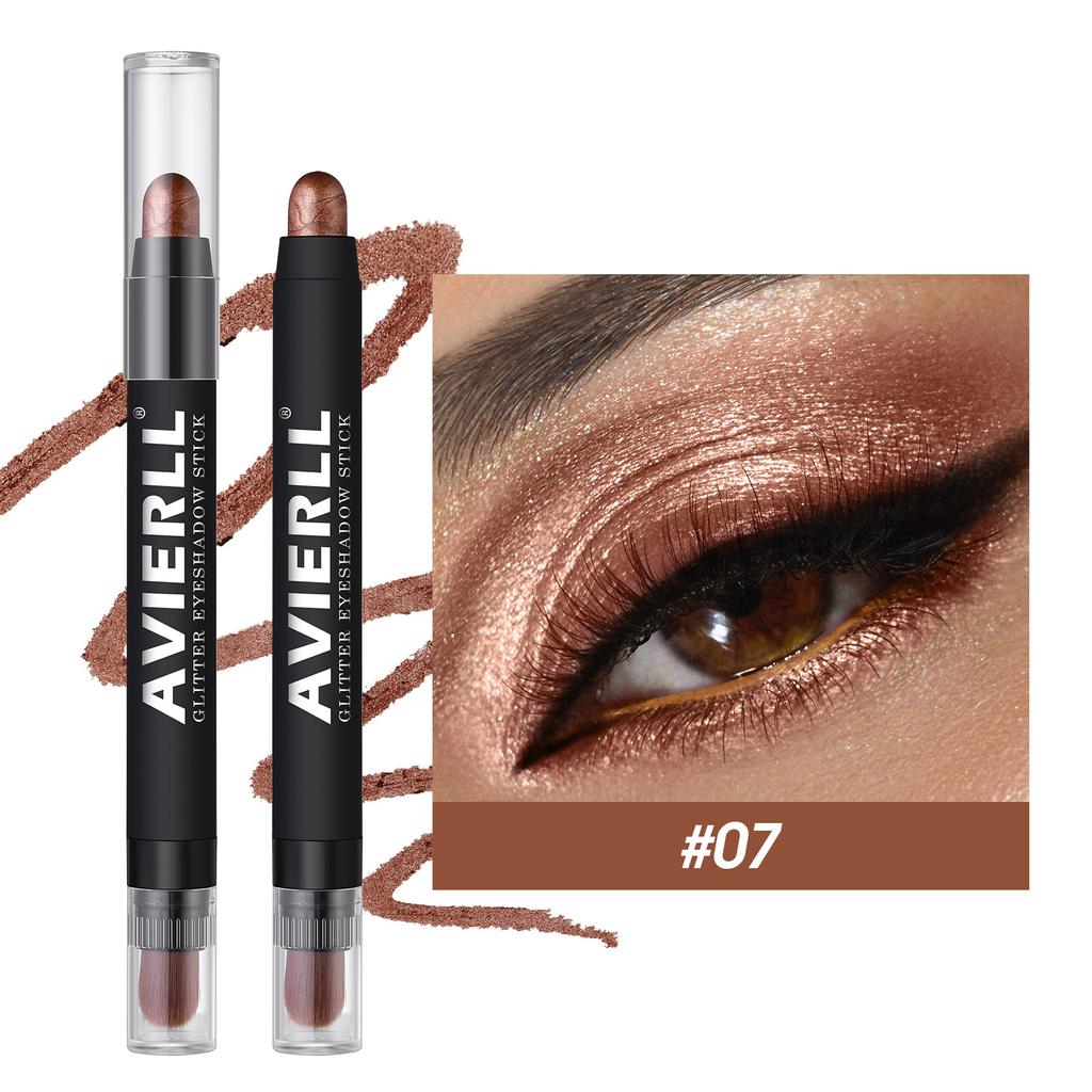 Тени-карандаш с металлическим блеском Водостойкие стойкие тени для век Кремовые карандаши для глаз цвета шампанского и коричневого Многофункциональный карандаш для теней для век Подводка для глаз с подсветкой