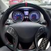 Hand Sewing Carbon Fiber Leather 2011-2016 Avante i30 2012-2016 Steering Wheel Cover For Hyundai Elantra Car Accessories