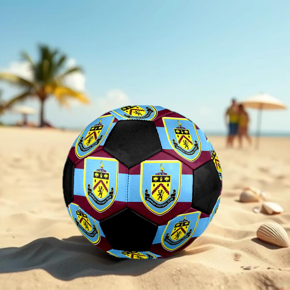 Burnley Football Club Soccer Ball, colorful, suitable for all ages, machine-stitched, PVC material, competition grade, durable and high bounce