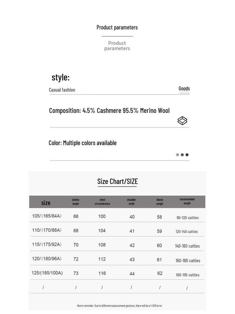 Hengyuanxiang Men's Semi-Turtleneck Wool & Cashmere Sweater