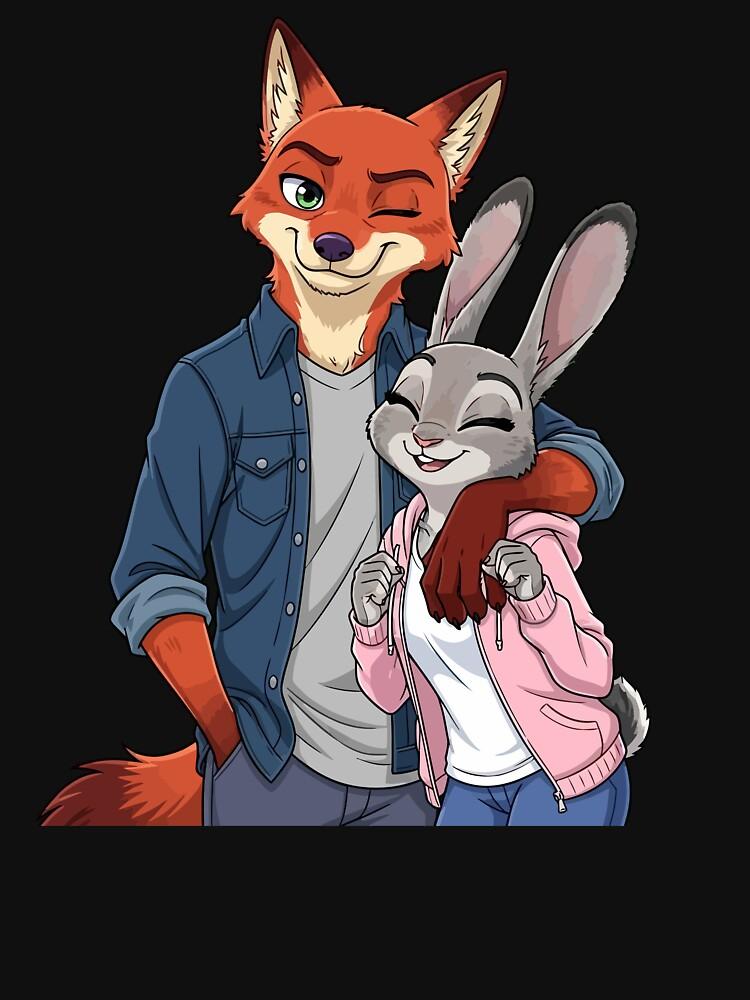 Zootopia Nick & Judy Together - Furry Relationship Artwork Classic T-Shirt