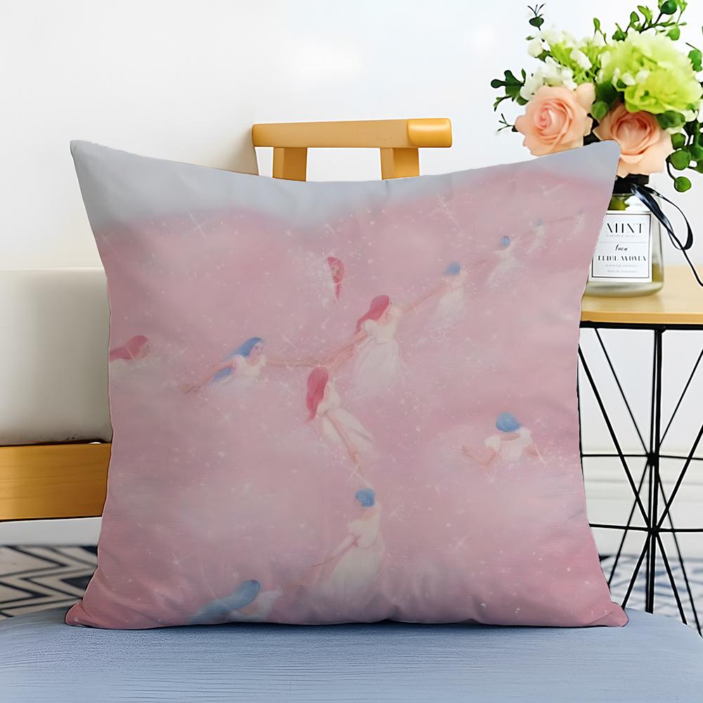 Works by Polish artist Monika Marchewka Cushion Cover Washable Linen comfort Soft for Sofa Bed Cozy Home Room Decor