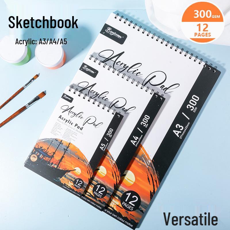 BoYiXuan 24-Page Coilbound Artist Sketchbook - Thickened, Portable, Easy-to-Carry for Drawing