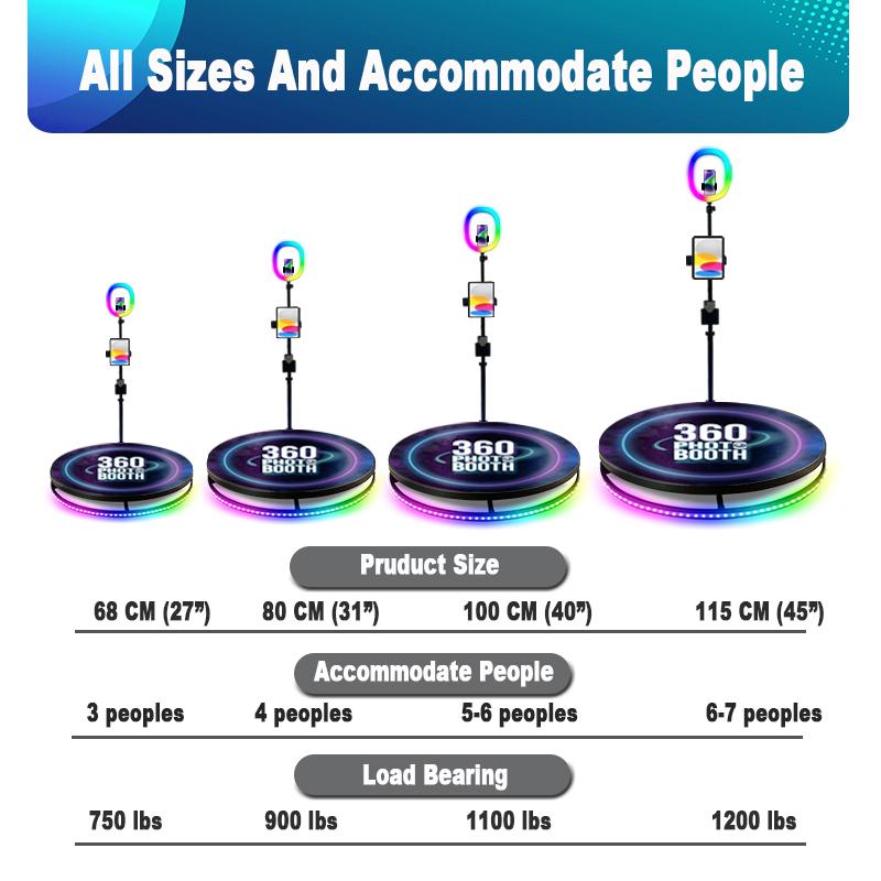 Быстрая доставка 360 Photo Booth Spin Machine 360-градусная камера фотобудка видео аксессуары вращающаяся 80 см цена для вечеринок