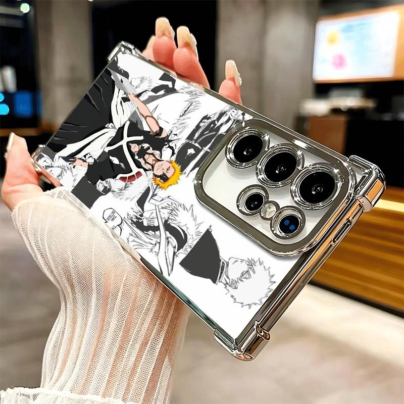 Bleach Anime Ichigo Kenpachi Plating Phone Case For Samsung Galaxy S24 S25 FE S26 Edge S23 Ultra S22 S21 Plus S20 Anti-Fall Aira