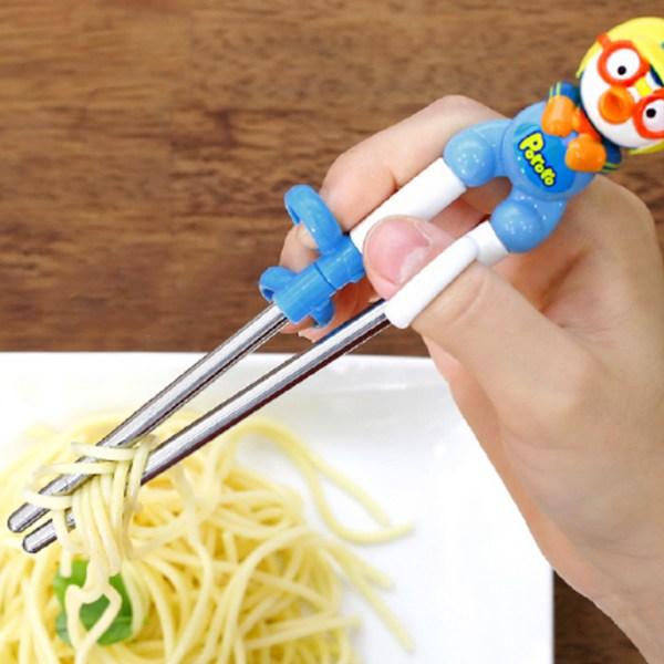 Edison 3D Stainless Steel Chopsticks Pororo + Patty, Mixed Colors, 1 Set