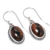 Natural Mahogany Obsidian Gemstone 925 Solid Sterling Silver Earring 1.25" A0w67