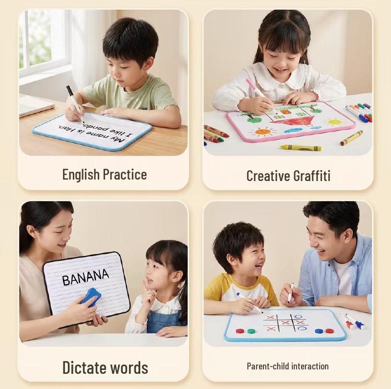 Double-Sided Magnetic Erasable Whiteboard: Four-Line, Three-Grid for Children's Pinyin and English Graffiti
