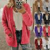 Women's Winter Fashion Solid Color Soft Cotton Cardigan Sweater Casual Loose Long-sleeved Button Coat Large Size 5XL Top Coat