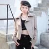Leather Jacket Women's Short Spring and Autumn New PU Motorcycle Japanese and Korean Fashion Slim Little Leather Jacket Trendy Brand