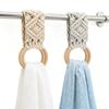 Boho Style Hand Towel Hanger Wooden Ring Towel Ring Holder New Macrame Towel Holder  Bathroom