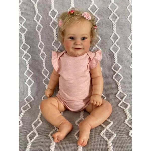 60cm Reborn Toddler Cute Girl Doll with Rooted Blonde