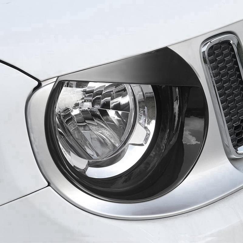 Angry Eyes Front Headlight Bezels Trim Cover For Jeep Renegade 2015 2016 2017 2018 (Black)