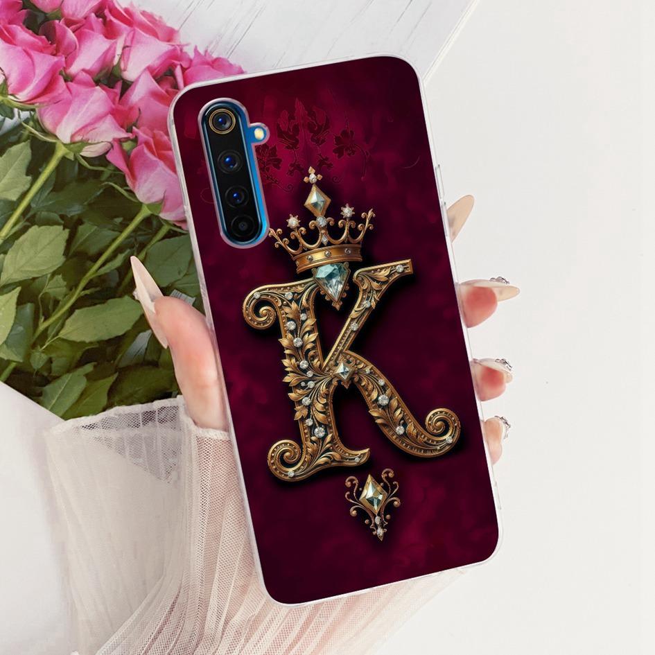 Чехол для Realme 6 Pro RMX2061 RMX2063 Чехол Модный Буква Алфавита A Z Мягкий Тонкий Силиконовый Funda Для Realme 6 6S 6i Realme6 Оболочка