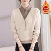 Mom's Stylish Improved Cheongsam Top: Middle-Aged Women's Velvet-Thickened Winter Sweater