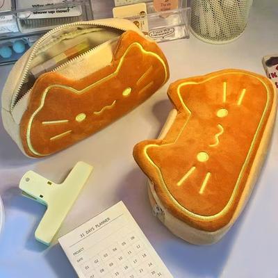 Кавайная кошка, студенческая сумка для канцелярских принадлежностей, портативная, большой вместимости, пушистый пенал, сумка для хранения канцелярских принадлежностей для школьных офисных аксессуаров