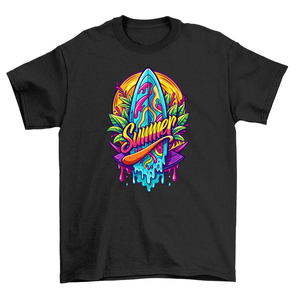 Summer_9'' Surfboard T-Shirt Mens Womens Tees Top - Catch the Wave of Laughter! Funny and Stylish Tee