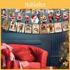 Баннер для украшения рождественской вечеринки с фоном Санта-Клауса, снеговика и оленя, праздничный баннер с алфавитом