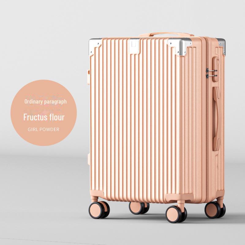 2024 New Multifunctional Luggage: 20-Inch Travel Suitcase & 24-Inch Trolley Case with Lock, Leather Finish, Unisex Design