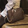 Women's Plaid Tilted Straddle Shell Bag Classic Retro Versatile Printed Bag Light Luxury Large Capacity Shoulder Chain Handbag
