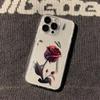 Curve rose for iphone17promax mobile phone case apple 16/14 pro Japan and Korea 13/12/15 women