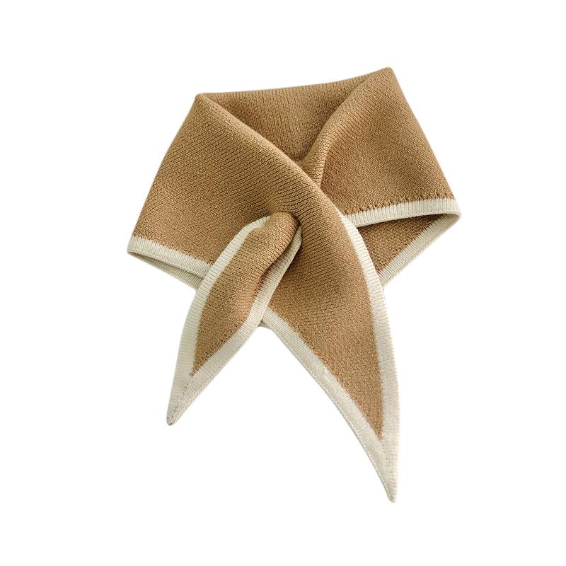 One Size Autumn Winter Knitted Scarfs Women Neck Cover Fashion Sweet Mini Triangle Scarf Warm Windproof Portable Small Collar